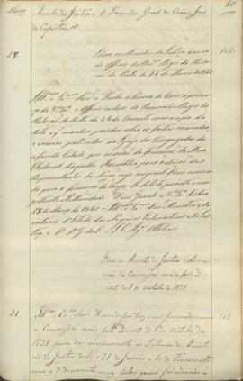 "Idem ao Ministro da Justiça sobre a reunião da Comissão criada pelo Decreto de 8 de Outubro...