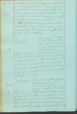 "Em resposta ao officio de 29 de Março 1853 acerca dos regulamentos das matriculas das embar...