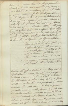 "Idem de 24 de Agosto de 1837 acerca do Officio de 9 do corrente sobre o processo que se est...