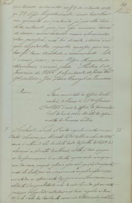 "Idem em virtude do officio do Ministerio do Reino de 25 de Janeiro de 1845 á cerca do Offic...