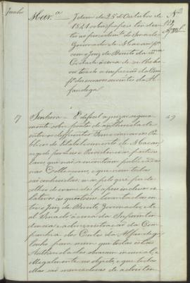 "Marinha. Idem de 25 d'Outubro de 1841 sobre papeis tendentes ao procedimento do Senado e Go...