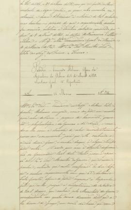 "Subsidio - Emigrado Italiano. Officio do Ministerio do Reino de 11 de Maio de 1842. Secreta...