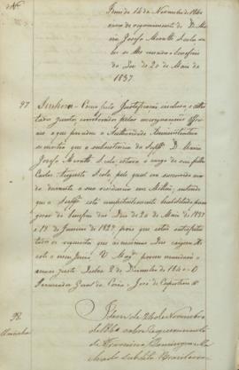 " [Officio de informação e parecer em virtude de Portaria] de 24 de Novembro de 1840 sobre r...