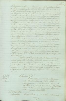 "Em execução da Portaria de 12 de Maio de 1857. Sobre a correspondencia do Presidente da Rel...