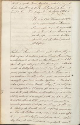 "Idem de 13 de Fevereiro de 1837 sobre o requerimento de Francisco Namura, pedindo que lhe s...