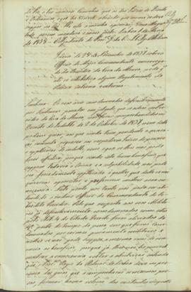 "Idem de 28 de Novembro de 1837 sobre o Officio do Major Commandante encarregado do Presidio...