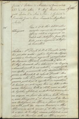 " [Officio de informação e parecer em virtude de Portaria] de 20 de Maio de 1840 sobre o exe...