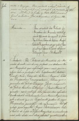 "Idem em virtude da Portaria do Ministerio da Marinha de 26 de Junho de 1841 ácerca dos requ...