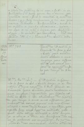 "Pedido do diretor do Caminho de Ferro do Sul e Sueste para conceder direito exclusivo a uma...