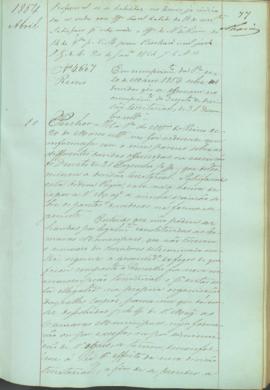 "Em cumprimento da Portaria de 20 de Março 1854 sobre as duvidas que se offerecem no cumprim...