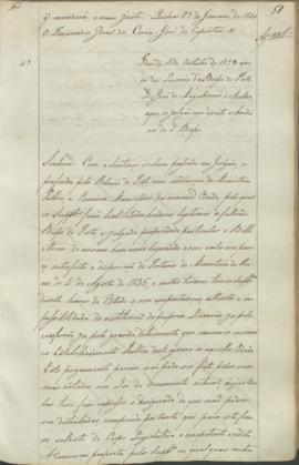 "Idem de 11 de Outubro de 1839 ácerca da Livraria do Bispo do Porto D. João de Magalhães e A...