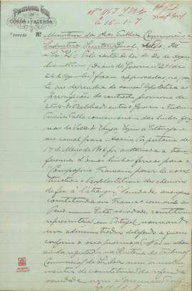 Dúvida relativa ao contrato de concessão do caminho de ferro do Vale do Vouga celebrado com a Com...