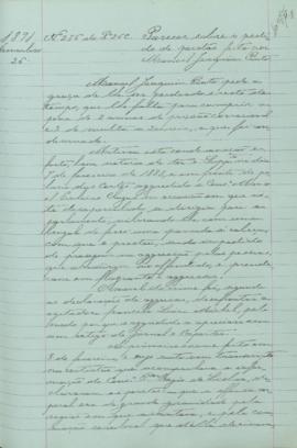 "Parecer sobre o pedido de perdão feito por Manuel Joaquim Pinto"