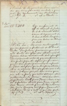 "Em cumprimento do officio do Ministerio da Justiça de 4 de Novembro de 1865 acerca do reque...