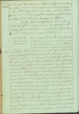 "Em cumprimento da Portaria de 9 de Novembro de 1853 acerca d'uma nota derigida ao Conde do ...