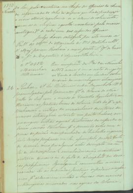 "Em cumprimento da Portaria de 9 de Novembro de 1853 acerca d'uma nota derigida ao Conde do ...