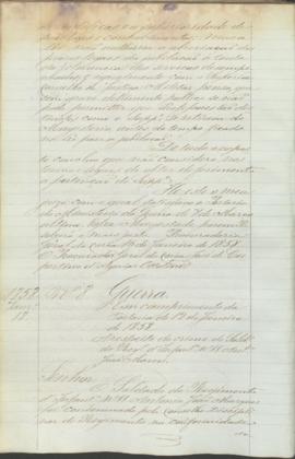 "Guerra. Em cumprimento da Portaria de 12 de Janeiro de 1858 a respeito do crime do Soldado ...