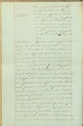"Em cumprimento do officio do Ministerio do Reino de 28 de Agosto de 1848 sobre a pertenção ...