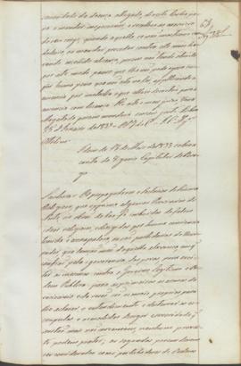 "Idem de 18 de Maio de 1838 sobre a conta do Vigario Capitular de Braga"