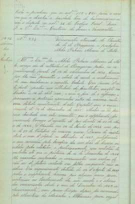 "Vencimentos atrazados do Chantre da Sé de Bragança, o presbytero Abilio Ribeiro Álvares de ...