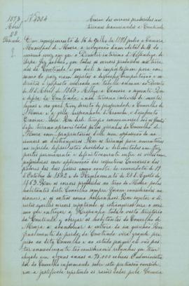 "Ácerca dos cereais produsidos nos terrenos denominados a Contenda"