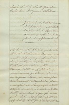 "Idem de 18 de Outubro dito ácerca de representação e Estatutos da Sociedade Patriotica Oure...