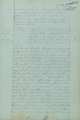 "Requerimento de Antonio Pusich de Mello, aspirante d'Alfandega de consumo, e Emilio Raposo ...