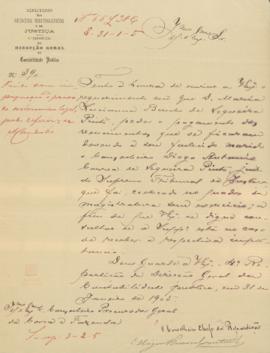 Pedido dos vencimentos em dívida ao conselheiro Diogo António Correia de Sequeira Pinto