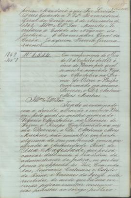 "Em cumprimento do officio de 13 d'Outubro de 1862 á cêrca do Breve pelo qual se mostra nome...