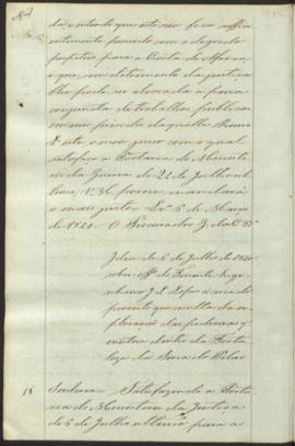 " [Officio de informação e parecer em virtude de Portaria] de 6 de Julho de 1840 sobre offic...