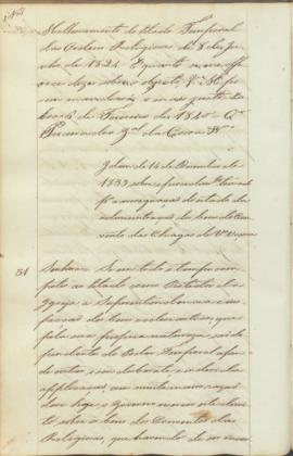"Idem de 14 de Dezembro de 1839 sobre o procedimento tomado para averiguação do estado da ad...