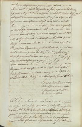 "Idem de 10 de Fevereiro de 1838 sobre Officio documentado do Juis que serve de Presidente d...