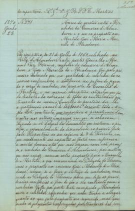"Ácerca da questão entre o Recebedor da Comarca d'Almodovar e o seu ex proposto em Mertola J...