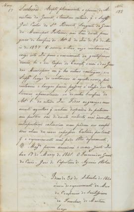 "Idem de 30 de Setembro de 1840 ácerca de requerimento da Mesa da Confraria do Santissimo da...