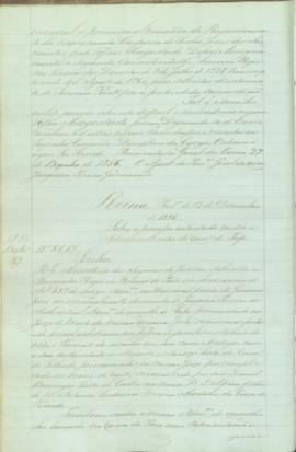 "Portaria de 12 de Dezembro de 1856. Sobre o processo intentado contra o Administrador do Co...