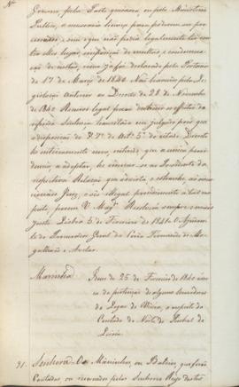 "Idem de 25 de Fevereiro de 1840 ácerca da pertenção de alguns moradores do Logar de Vieira,...