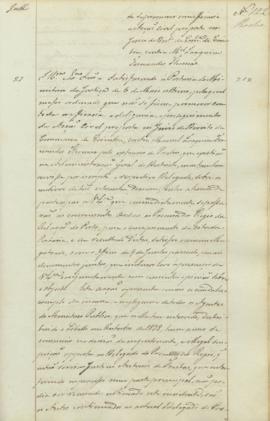 "Ao Ministro das Justiças ácerca de se promover com efficacia a Acção civel proposta no Juiz...