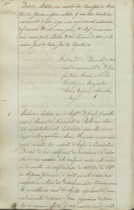 " [Officio de informação e parecer em virtude de Portaria] de 24 de Dezembro de 1839 ácerca ...