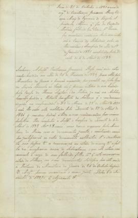 "[Officio de informação e parecer em virtude d'officio do Ministerio da Guerra] de 21 de Out...