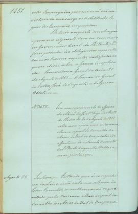 "Em cumprimento do officio do Ministerio da Justiça, digo do Reino de 20 d'Agosto de 1851 so...