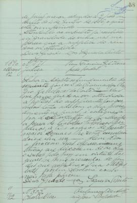 "Reclamação de António José Batista como empreiteiro do fornecimento de travessas no caminho...