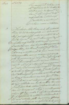"Em cumprimento da Portaria do Ministerio do Reino de 25 d'Abril de 1848 ácerca da represent...