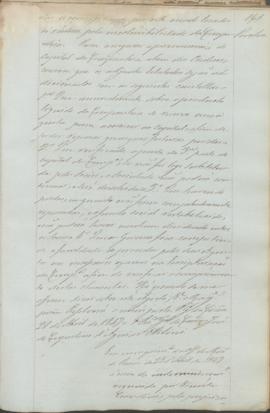 "Em cumprimento do officio do Ministerio do Reino de 23 d'Abril de 1847 á cerca da indemnisa...