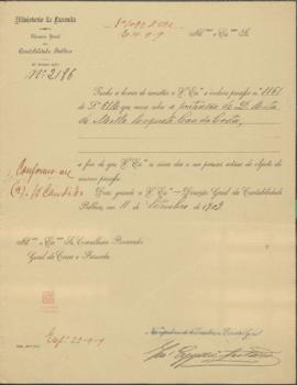 Processo em que Rita de Melo Roquete Cau da Costa pede os vencimentos que ficaram em dívida ao se...