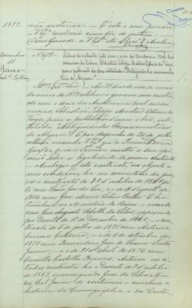 "Acêrca do contracto feito com o socio da Academia Real das Siencias de Lisboa, Sebastião Fi...