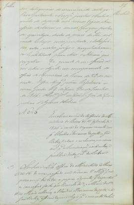 "Em observancia do Officio do Ministerio do Reino de 15 de Junho de 1846 á cerca do requerim...