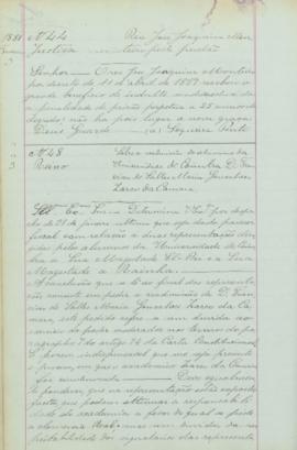 "Sobre a readmissão do aluno da Universidade de Coimbra D. Francisco de Sales Maria Gonçalve...