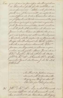 "Ao Ministro da Justiça ácerca da violação do territorio Portuguez na Freguesia de Santo And...