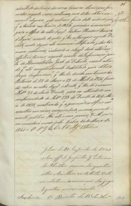 "Idem de 27 de Junho de 1839 sobre officio do Inspector Geral interino dos Theatros ácerca d...