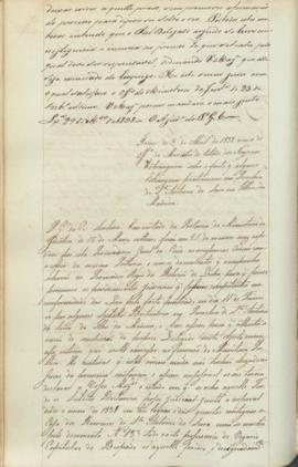 "Idem de 3 de Abril de 1838 acerca de officio do Ministro de Estado dos Negocios Estrangeiro...